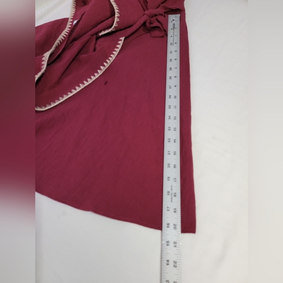 She+Sky Flutter Sleeve Embroidered Wrap Dress Size Large 100% Cotton - Picture 3 of 11